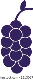  Ilustração do ícone do vetor de uvas isolada no fundo branco