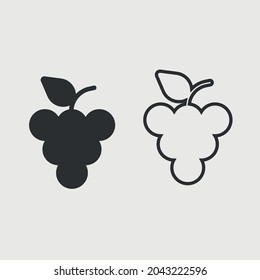 Señal de ilustración de icono vectorial de uvas para web y diseño