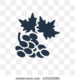 Grapes vector icon isolated on transparent background, Grapes transparency concept can be used web and mobile