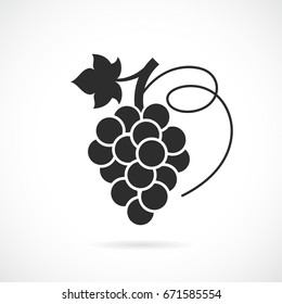 Grapes Vector Icon Isolated On White Background