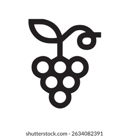 Ícone de vetor de uvas no plano de fundo branco