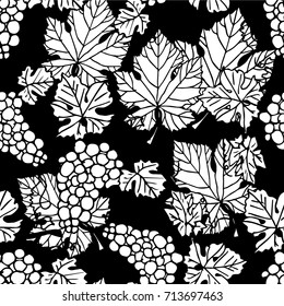 Grapes vector illustration. Doodle style. Design icon, print, logo, poster, symbol, decor, textile, paper, card. 