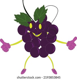 Grapes vector illustration for educating kids and people that grapes is dellicius and helfull for our body