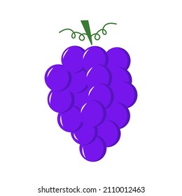 Ilustración vectorial de uvas. Uvas planas aisladas.