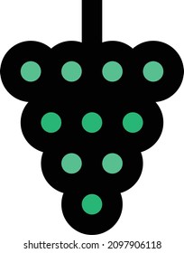 ilustración vectorial de uvas aisladas en un fondo transparente. iconos vectoriales de trazo para el concepto o gráficos web.