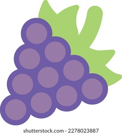 grapes Vector illustration on a transparent background. Premium quality symmbols. Line Color vector icons for concept and graphic design.