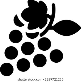 uvas Ilustración vectorial en un fondo transparente. Símbolos de calidad superior. Iconos vectoriales de glifos para diseño de conceptos y gráficos.