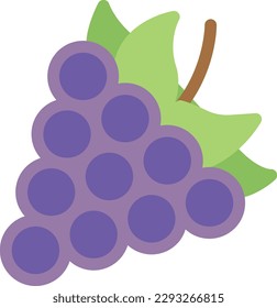 grapes Vector illustration on a transparent background. Premium quality symmbols. Line Color vector icons for concept and graphic design. 
