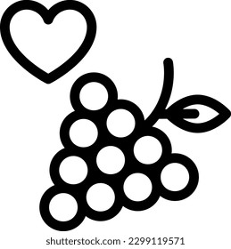 uvas Ilustración vectorial en un fondo transparente. Símbolos de calidad superior. Iconos vectoriales de línea delgada para el diseño de conceptos y gráficos.