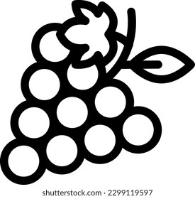 uvas Ilustración vectorial en un fondo transparente. Símbolos de calidad superior. Iconos vectoriales de línea delgada para el diseño de conceptos y gráficos.