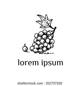 Grapes vector illustration (sign, symbol, logo, icon)
