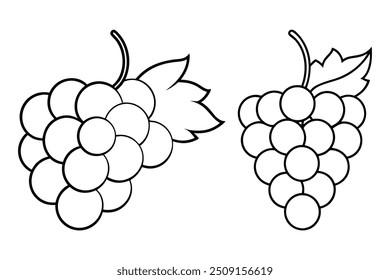 vetor de uvas ilustração fundo branco