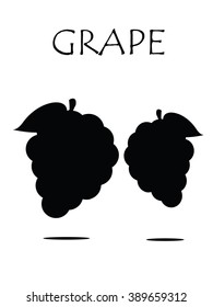 Grapes vector isolated. Icon.Logo. Grapes wine. Grapes vine. Green Leaf. Grapes icons Silhouette