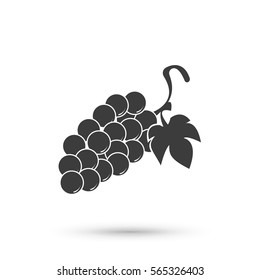 Grapes Vector isolated on white background. Flat vector illustration in black. EPS 10
