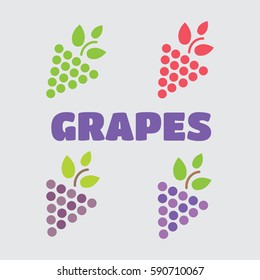 Grapes vector isolated. Grapes wine or grapes vine.