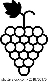 Diseño de iconos de línea de vectores de uvas
