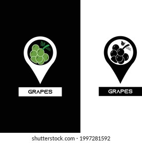 Grapes Vector Logo Design with Location