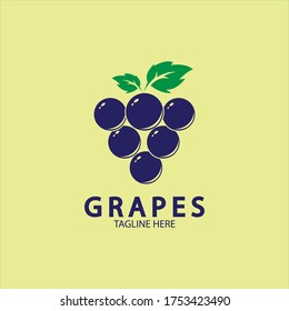 Grapes Vector Logo Icon isolated. Organic Wine branding template. Nature Grapes Logotype