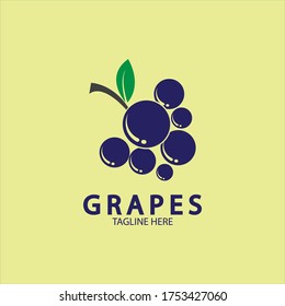 Icono del logotipo vectorial de las uvas aislado. Plantilla de marca de vino orgánico. Logotipo de uvas naturales