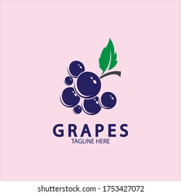 Grapes Vector Logo Icon isolated. Organic Wine branding template. Nature Grapes Logotype