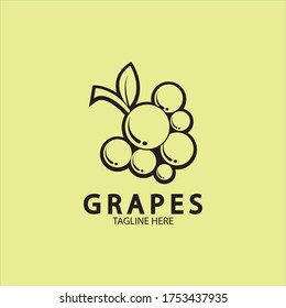 Grapes Vector Logo Icon isolated. Organic Wine branding template. Nature Grapes Logotype