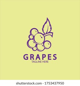 Grapes Vector Logo Icon isolated. Organic Wine branding template. Nature Grapes Logotype