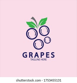 Icono del logotipo vectorial de las uvas aislado. Plantilla de marca de vino orgánico. Logotipo de uvas naturales