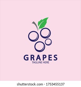 Grapes Vector Logo Icon isolated. Organic Wine branding template. Nature Grapes Logotype