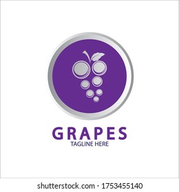 Grapes Vector Logo Icon isolated. Organic Wine branding template. Nature Grapes Logotype