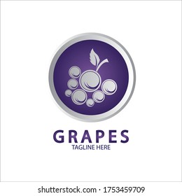 Grapes Vector Logo Icon isolated. Organic Wine branding template. Nature Grapes Logotype