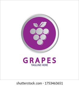 Grapes Vector Logo Icon isolated. Organic Wine branding template. Nature Grapes Logotype