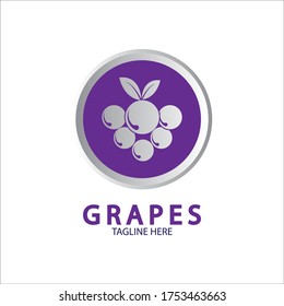 Grapes Vector Logo Icon isolated. Organic Wine branding template. Nature Grapes Logotype