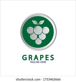 Grapes Vector Logo Icon isolated. Organic Wine branding template. Nature Grapes Logotype