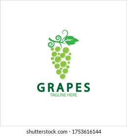 Grapes Vector Logo Icon isolated. Organic Wine branding template. Nature Grapes Logotype