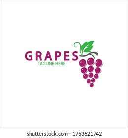 Grapes Vector Logo Icon isolated. Organic Wine branding template. Nature Grapes Logotype