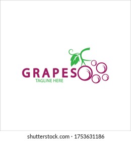Icono del logotipo vectorial de las uvas aislado. Plantilla de marca de vino orgánico. Logotipo de uvas naturales