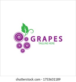 Grapes Vector Logo Icon isolated. Organic Wine branding template. Nature Grapes Logotype