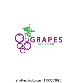 Grapes Vector Logo Icon isolated. Organic Wine branding template. Nature Grapes Logotype