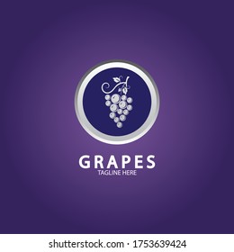 Grapes Vector Logo Icon isolated. Organic Wine branding template. Nature Grapes Logotype