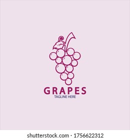 Grapes Vector Logo Icon isolated. Organic Wine branding template. Nature Grapes Logotype