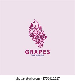 Grapes Vector Logo Icon isolated. Organic Wine branding template. Nature Grapes Logotype