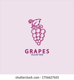 Grapes Vector Logo Icon isolated. Organic Wine branding template. Nature Grapes Logotype