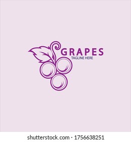 Grapes Vector Logo Icon isolated. Organic Wine branding template. Nature Grapes Logotype