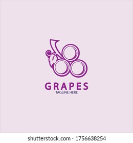 Grapes Vector Logo Icon isolated. Organic Wine branding template. Nature Grapes Logotype