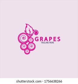 Grapes Vector Logo Icon isolated. Organic Wine branding template. Nature Grapes Logotype