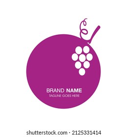 Grapes Vector Logo Icon isolated. Organic Wine branding template. Nature Grapes Line Logotyp