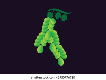 Grapes Vector Logo Icon template isolated.
Nature Grapes Line Logotype