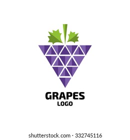 Grapes vector logo. Wine, vine logo.