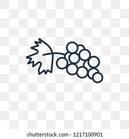 Grapes vector outline icon isolated on transparent background, high quality linear Grapes transparency concept can be used web and mobile