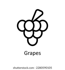 Grapes Vector   outline Icons. Simple stock illustration stock